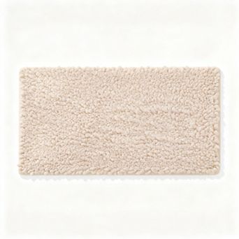 Light Brown Chenille Long Pile Bath Mat Soft Absorbent Quick Dry Non Slip Washable