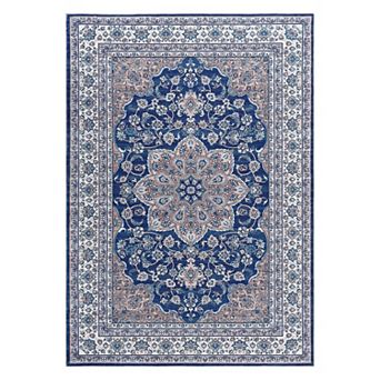 ANIXOL Vintage Floral Medallion Washable Area Rug