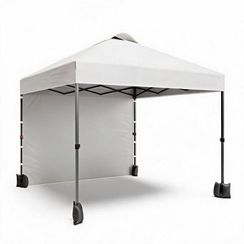 10X10 Ft Pop-Up Canopy Tent with Sidewalls & Vented Room w/Storage Bag, Sandbags, Stakes & Ropes