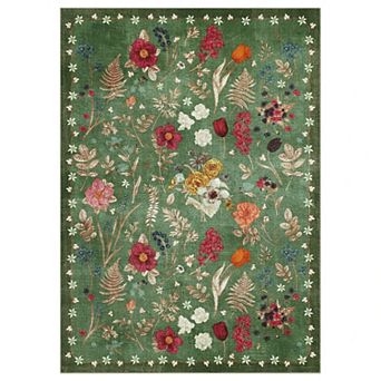 Modern Elegant Boho Floral Pattern Soft Non Slip Stain Resistant Reversible Rug for Living Room