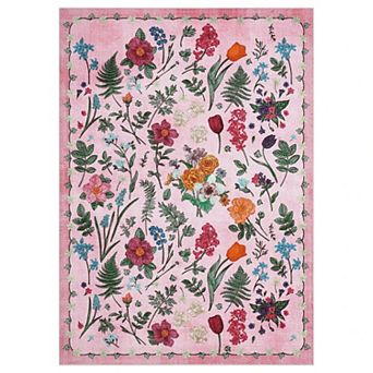 Modern Elegant Boho Floral Pattern Soft Non Slip Stain Resistant Reversible Rug for Living Room