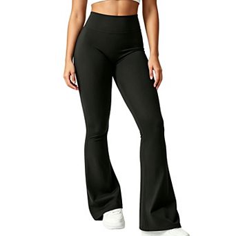 Women's High Waisted Yoga Pants with Cargo Pockets Bootcut Workout Leggings Casual Trousers