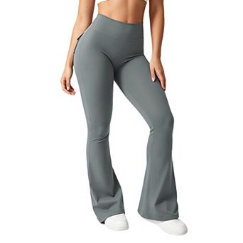 Women's High Waisted Yoga Pants with Cargo Pockets Bootcut Workout Leggings Casual Trousers