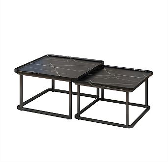 Square Small Coffee Tables for Living Room, Bedroom, Balcony, Versatile End Table Set