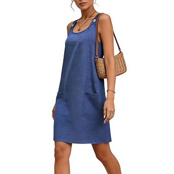 Women's Sleeveless Short Romper Jumpsuit with Pockets Casual Beach Vacation Outfit