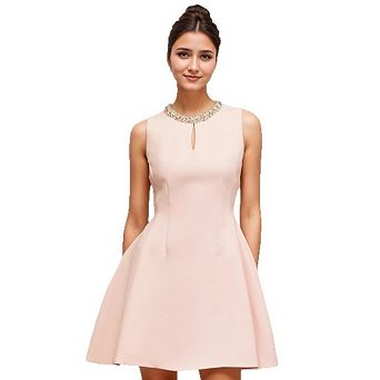 Women's Boat Neck Sleeveless Mini Dress Elegant A-Line Cocktail Party Short Dress
