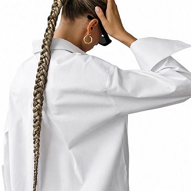 Women's Button Down Shirts Long Sleeve Blouses Oversized Collared Casual Work Dressy Tops