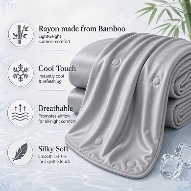 Lightweight Cooling Comforter Rayon from Bamboo Summer Cooling Blanket for Hot Sleepers