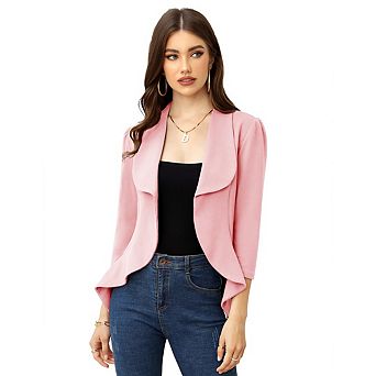 Women's long-sleeved classic draped puff sleeve irregular cardigan top