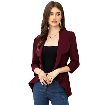 Women's long-sleeved classic draped puff sleeve irregular cardigan top