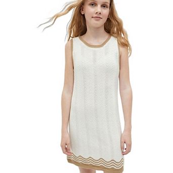 Womens Casual Summer Crochet Knit Dresses Beach Vacation Crew Neck Sleeveless Sundress