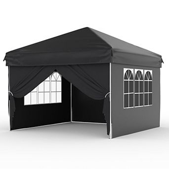 10x10Pop Up Canopy Gazebo,4 Removable Window Sidewalls,Portable Outdoor Shelter,Carry Bag,Guy Lines