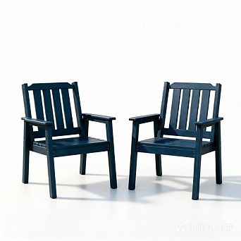 Set of 2 HDPE Patio Dining Armchairs, Weatherproof 650LB Heavy Duty Outdoor Chairs for Poolside