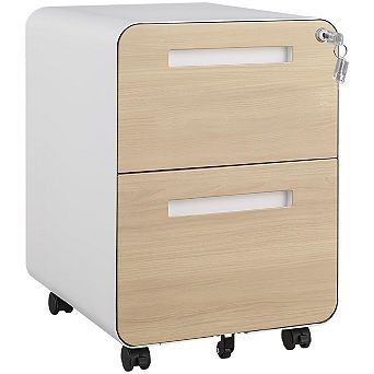 2 Drawer Under Desk Metal Rolling Filing Cabinets for Home Office Letters/Legal/A4, Fully Assembled
