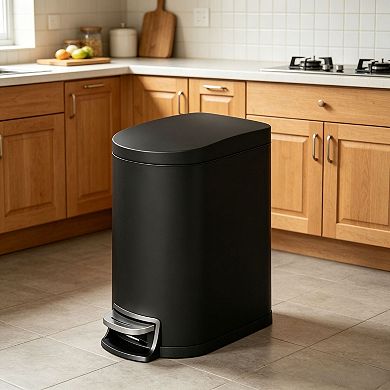 Slim Step-On Trash Can 1.6 Gallon - Stainless Steel