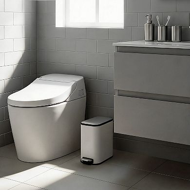 5 Liter / 1.32 Gallon Stainless Steel Trash Bin, Step Pedal
