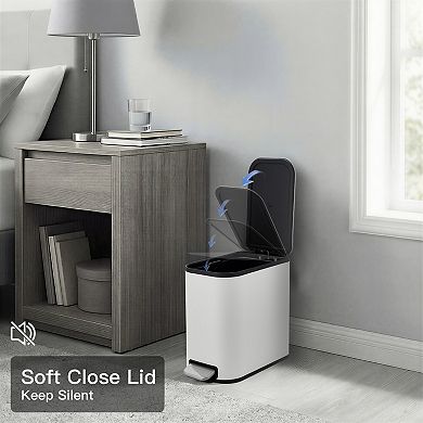 5 Liter / 1.32 Gallon Stainless Steel Trash Bin, Step Pedal