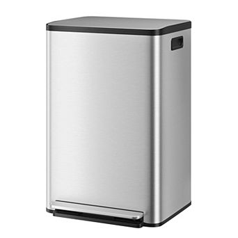 Large 13 Gallon Kitchen Trash Can, Soft Close Slim Lid, Modern and Durable Waste Container for Home