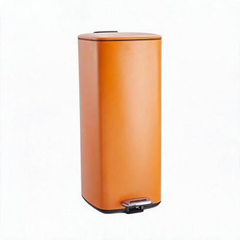 8 Gallon / 30L Stainless Steel Kitchen Trash Can with Lid,Removable Inner Bucket