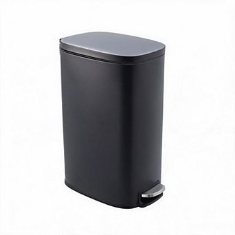 13 Gallon Slim Stainless Steel Kitchen Trash Can with Lid, Space-Saving for Kitchen,Bathroom