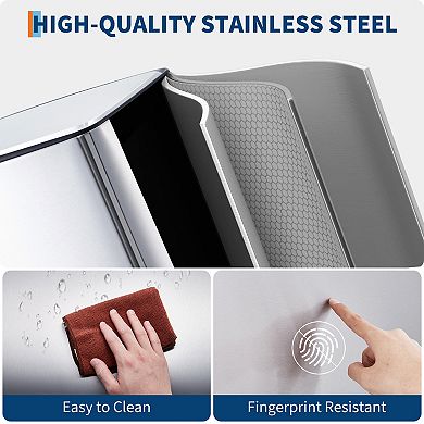 Kitchen Trash Can with Soft Close Lid and Foot Pedal,40 Liter / 10.6 gal