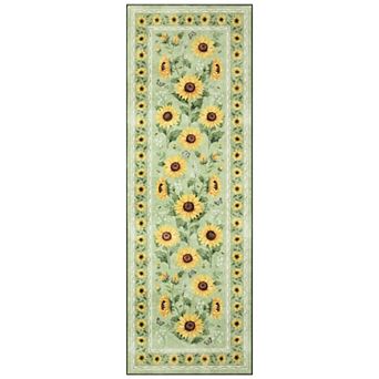 Sunflowers Farmhouse Area Rugs, Washable Country Nursery Boho Botanical Non Slip Runners Carpet