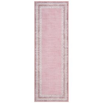Bordered Neutral Area Rugs, Washable Soft Boho Distressed Low Pile No Slip Runners Carpet