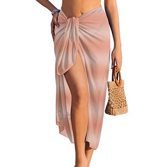 Ekouaer Women Sarong Swimsuit Coverups Chiffon Long Bikini Wraps Sheer Beach Bathing Suit Cover Up