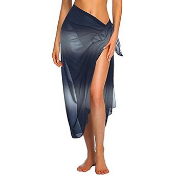Ekouaer Women Sarong Swimsuit Coverups Chiffon Long Bikini Wraps Sheer Beach Bathing Suit Cover Up