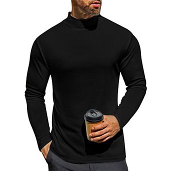 Ekouaer Mens Mock Turtleneck Long Sleeve Turtle Neck Tops Undershirt Thermal Sweater Shirts