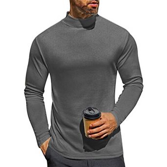 Ekouaer Mens Mock Turtleneck Long Sleeve Turtle Neck Tops Undershirt Thermal Sweater Shirts