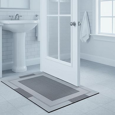 Non Slip Bath Mat Rubber Backing Ultra Thin Quick Dry Absorbent Washable Multi Use