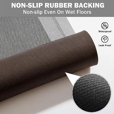 Non Slip Bath Mat Rubber Backing Ultra Thin Quick Dry Absorbent Washable Multi Use