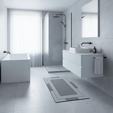 Non Slip Bath Mat Rubber Backing Ultra Thin Quick Dry Absorbent Washable Multi Use