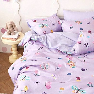 Butterfly and Flower Kids Bedding Set - Twin 5 Piece