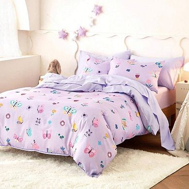 Butterfly and Flower Kids Bedding Set - Twin 5 Piece
