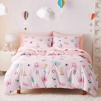Butterfly and Flower Kids Bedding Set - Twin 5 pc