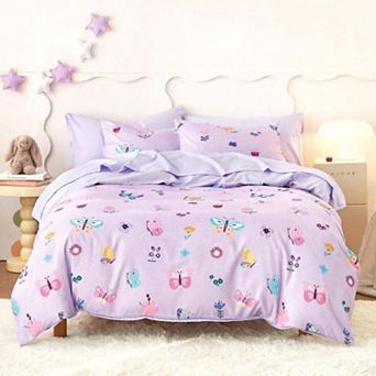 Butterfly and Flower Kids Bedding Set - Twin 5 pc