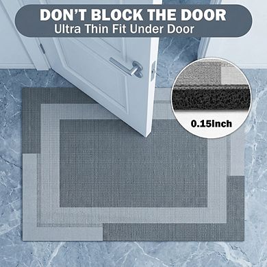 Non Slip Bath Mat Rubber Backing Ultra Thin Quick Dry Super Absorbent Washable Multi Use