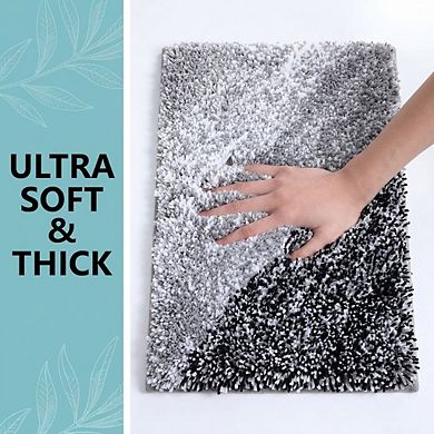 Microfiber Bathroom Rug Shaggy Soft Absorbent Non Slip Thick Plush Machine Washable Dry Mat