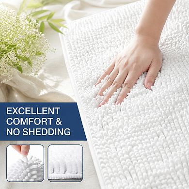Soft Plush Microfiber Bath Mat Non Slip Absorbent Washable