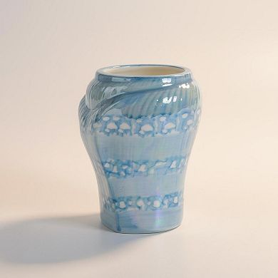Ceramic Conch Sea Shell 4-Piece Bathroom Set: Toothbrush Holder, Gargle Cup, Soap Dish, Dispenser