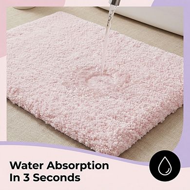Non Slip Super Absorbent Bath Mat Thick Soft Microfiber Plush Washable