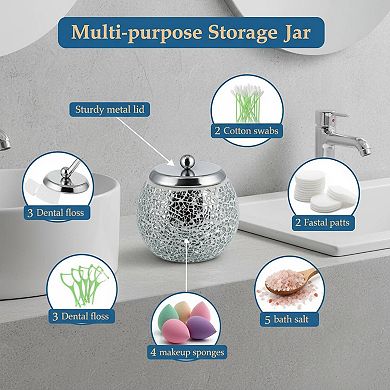 Mosaic Glass Bathroom Accessories Set Modern Luxury Bath Ensemble 4-Piece