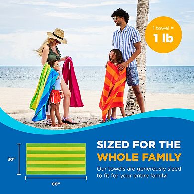 Oversized Ring Spun Cotton Beach Towels Bulk Quick Drying Absorbent Thick Striped