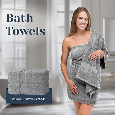 8 Piece Cotton Bathroom Towel Set Highly Absorbent Quick Dry Soft