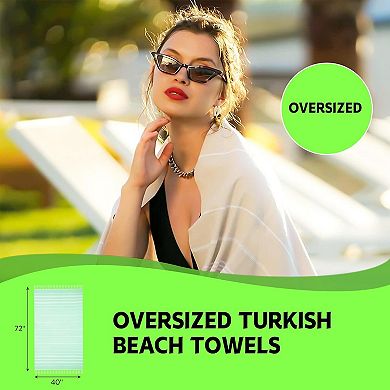 Oversized Quick Dry Sand Free Cotton Beach Towel Lightweight Portable Multi Use