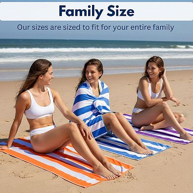 6 Pack Large Quick Dry Cotton Beach Towel Bulk Set For Pool Yoga Hotel