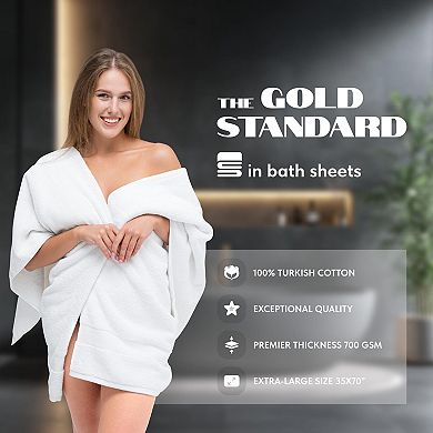 Extra Large Luxury Cotton Bath Sheets 700 GSM Highly Absorbent Hotel Collection 2 Pack