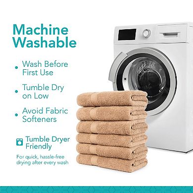 6 Pack Cotton Bath Towels Set Luxury Soft Absorbent Hotel Spa Gym Pool Use
